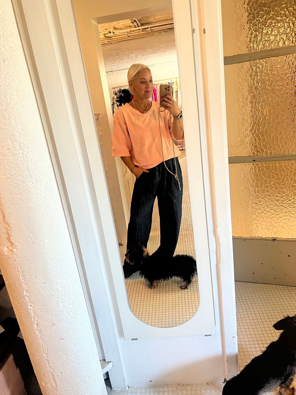 Losse jeans-look broek 💙 rek bovenaan 💙 one size