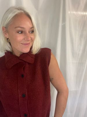 Debardeur met kraag burgundy - one size