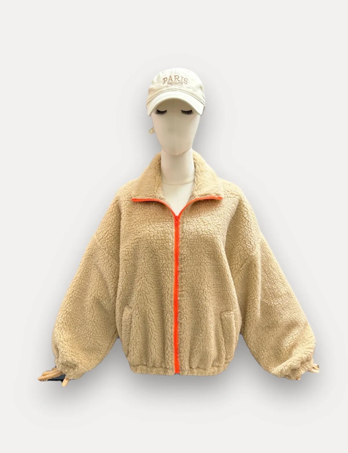 Teddy jas met fluo rits - one size