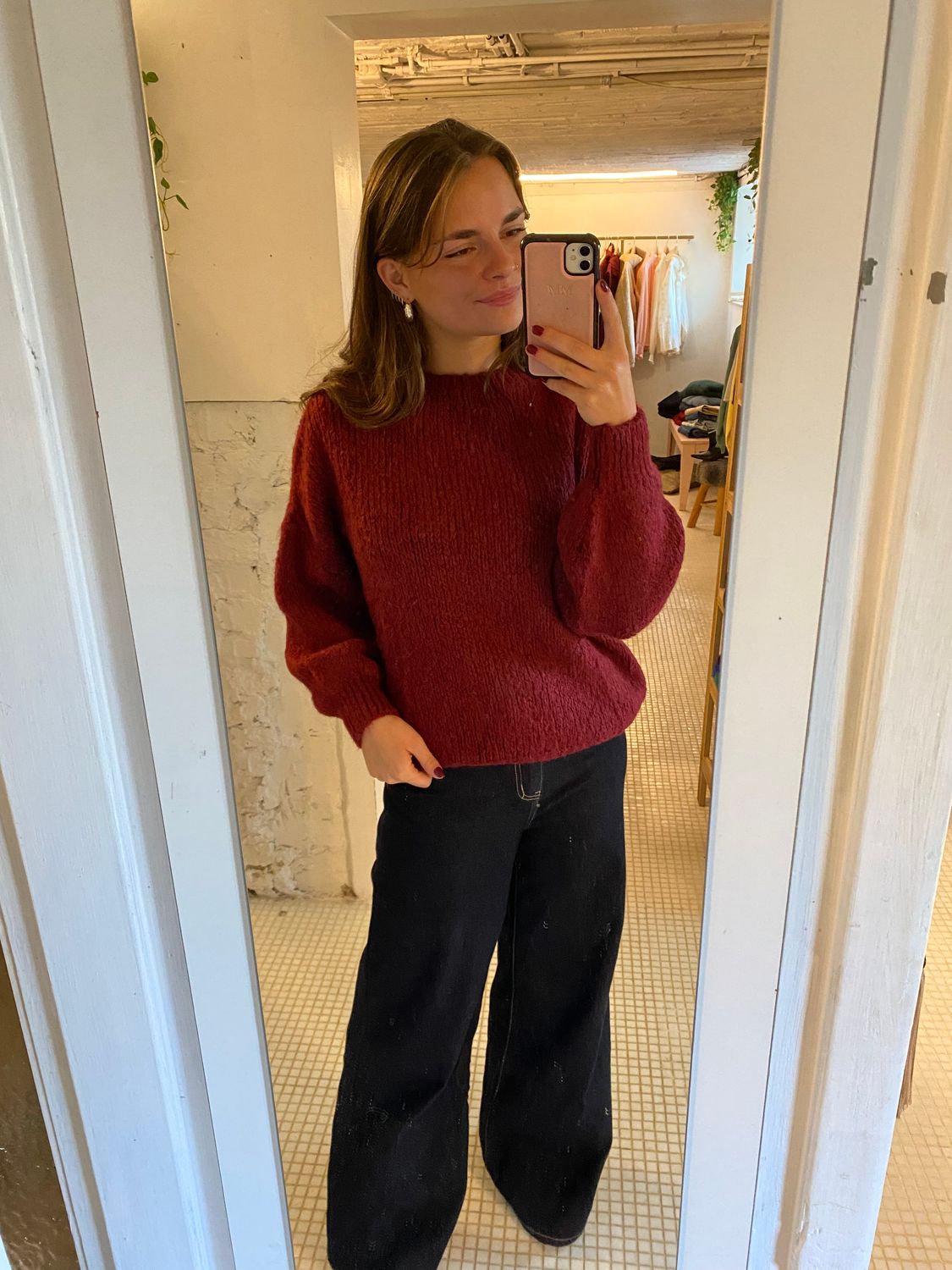 Burgundy sweater ♥️ one size