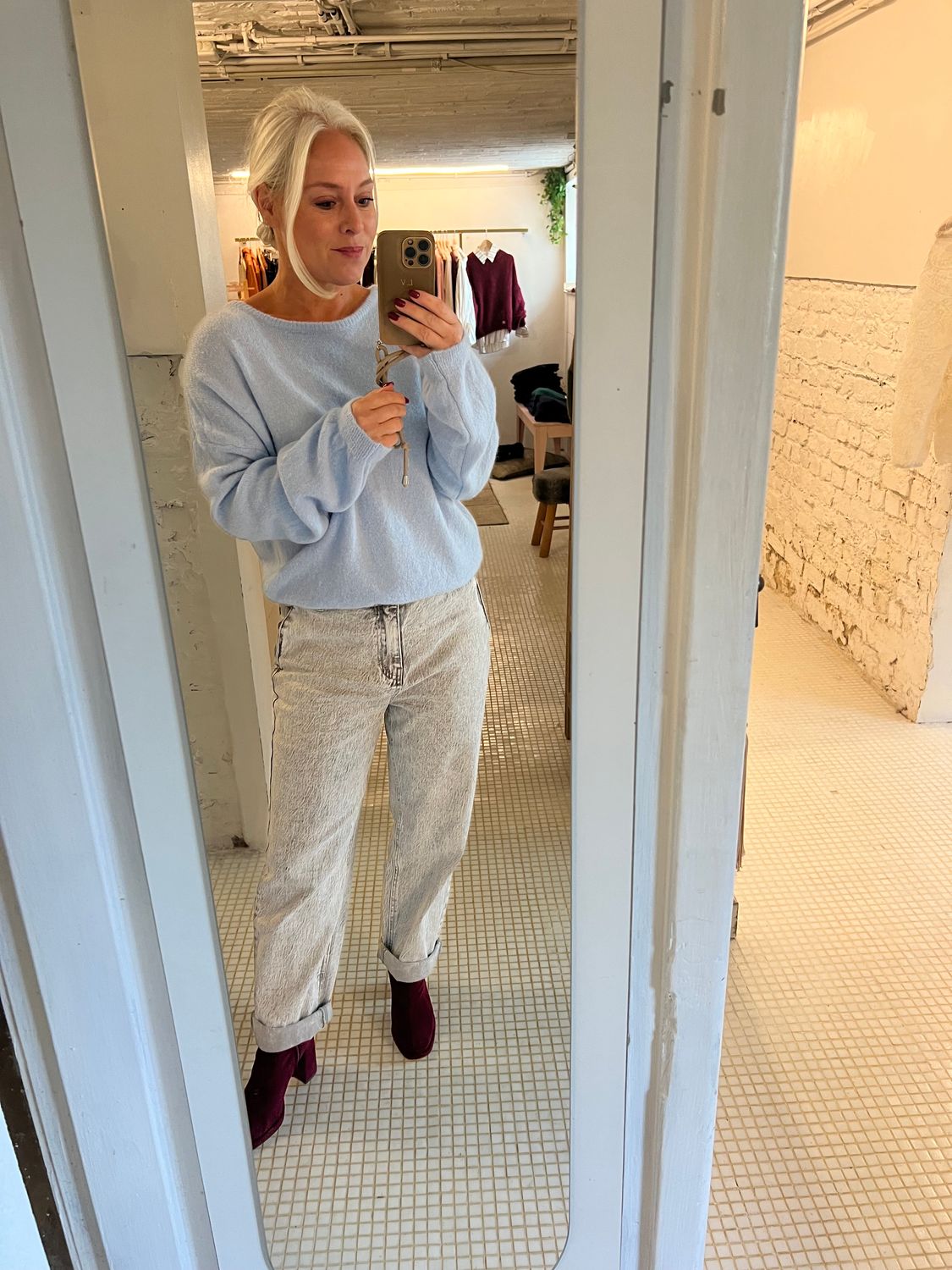 Light blue super soft trui - one size