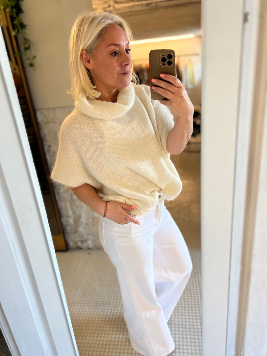 Debardeur met grote kraag - one size - 33% baby alpaga 9% laine 30% acrylique 28% nylon