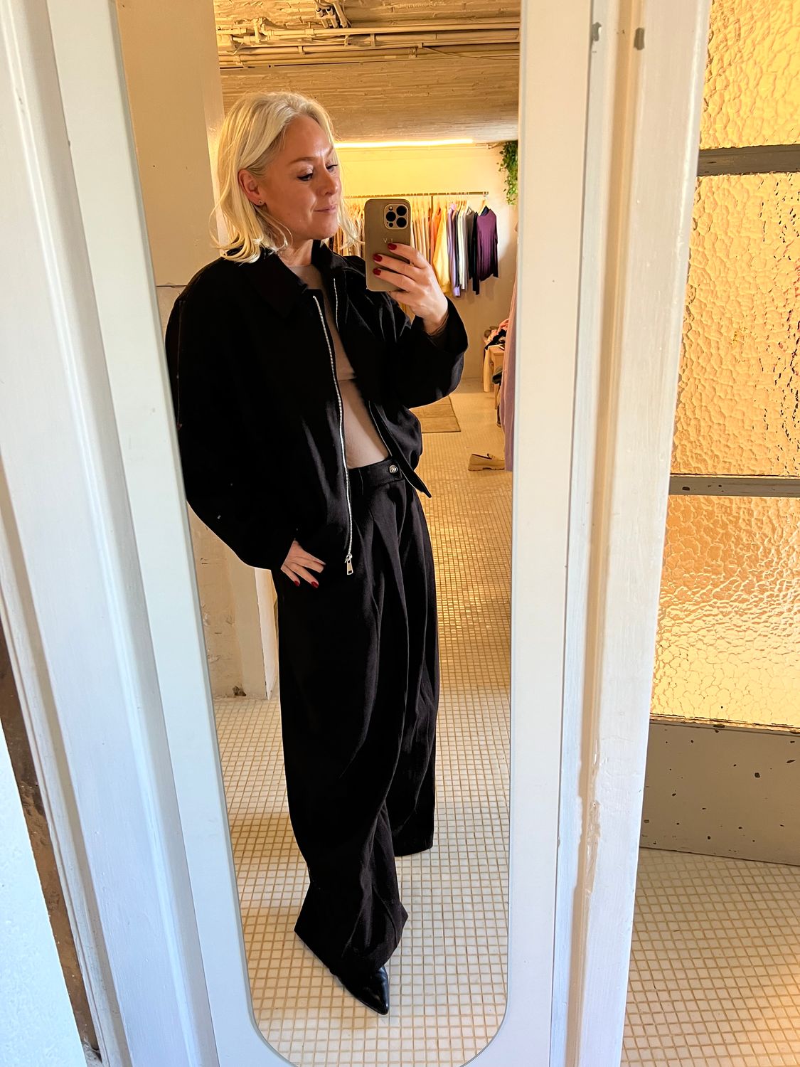 Donkerbruine wide fit broek😻 - one size - past perfect bij het jasje 🫶🏼