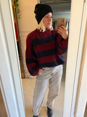 Pull zacht met strepen en ballonmouw - one size