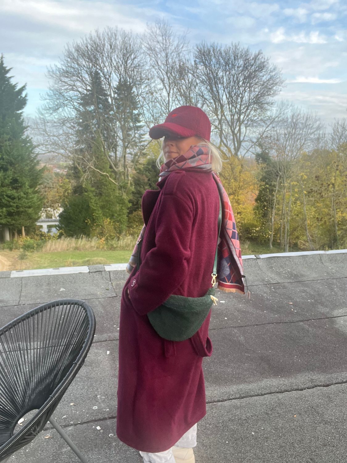 Lange mantel Bordeaux - one size