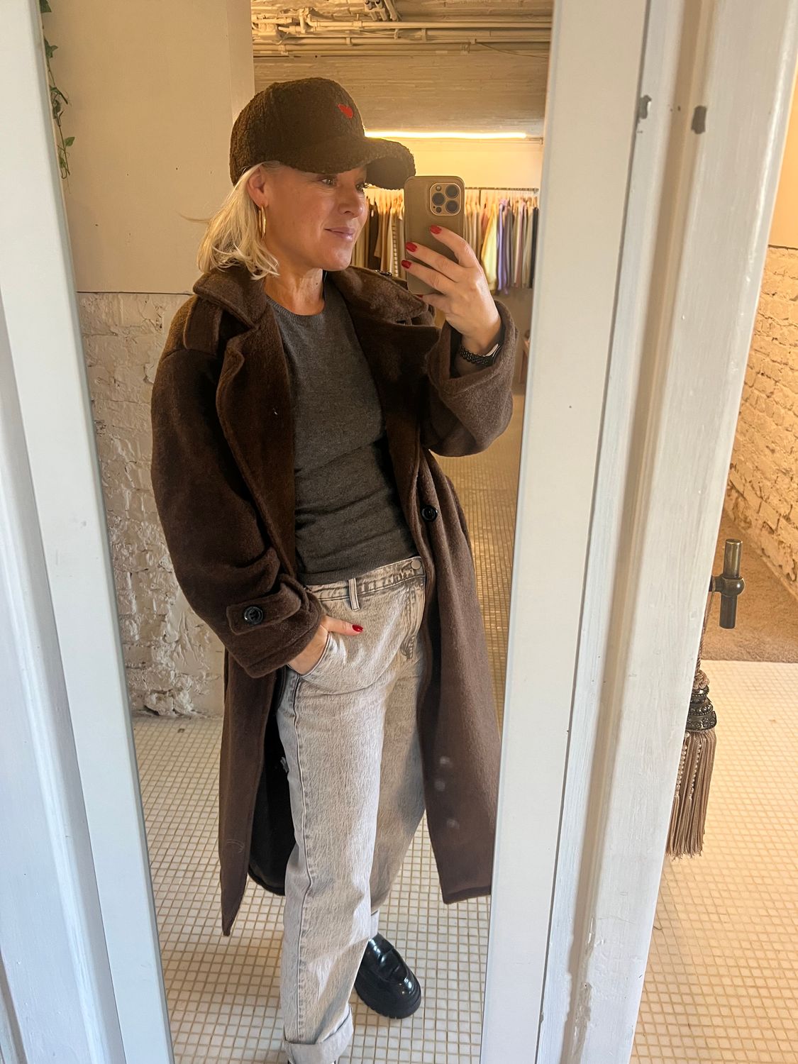 Lange mantel choco 🤎 - one size