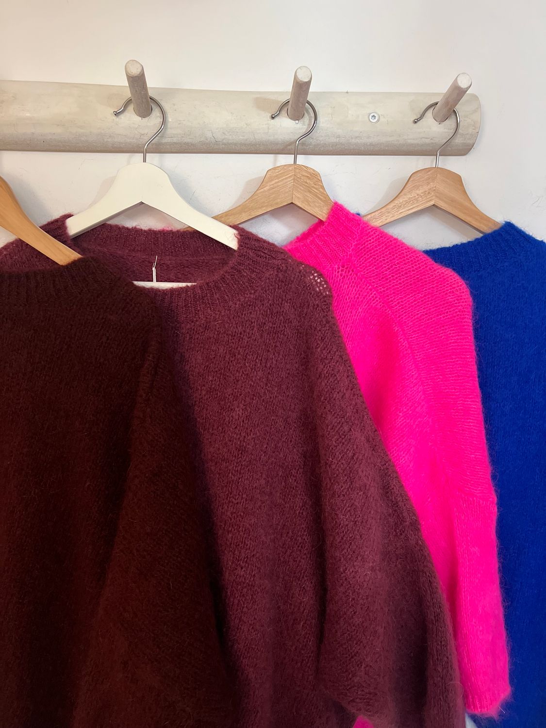 Pull met mohair - oversized model met 3/4 mouwen - one size