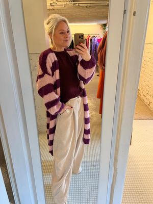 Maxi gilet pink / Bordeaux- one size