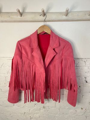 Kort pink jasje met franjes - TU - SALE