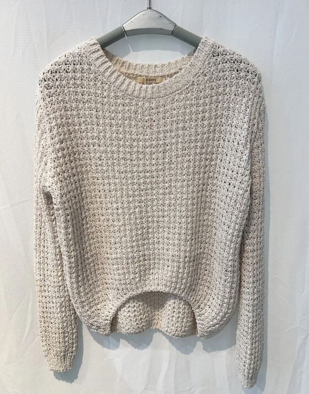 Zacht korter truitje gehaakt beige one size