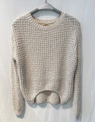 Zacht korter truitje gehaakt beige one size