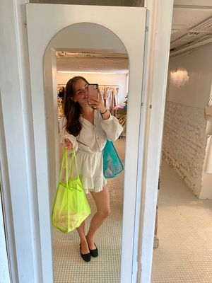 Fluo beachbag - groen 💚 turquoise 🩵
