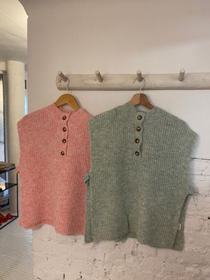 Debardeur open mouw - roos - groen TU - SALES