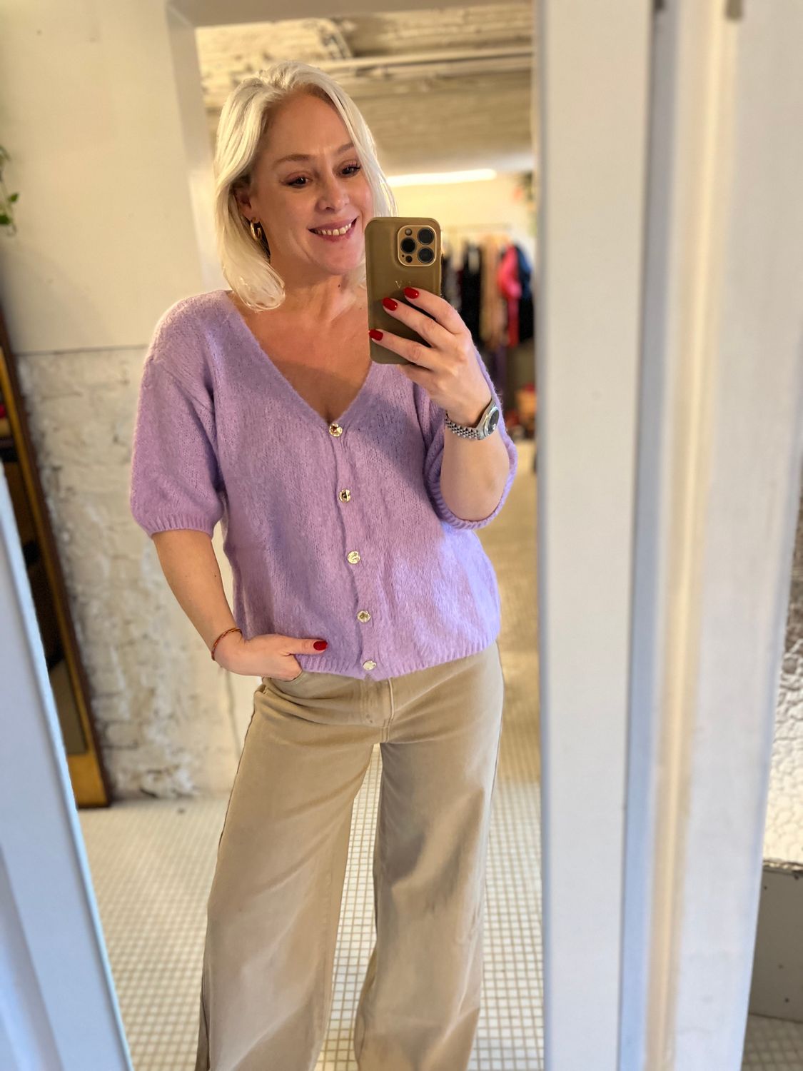 Gilet met korte mouw en knoopjes - one size - candy collection