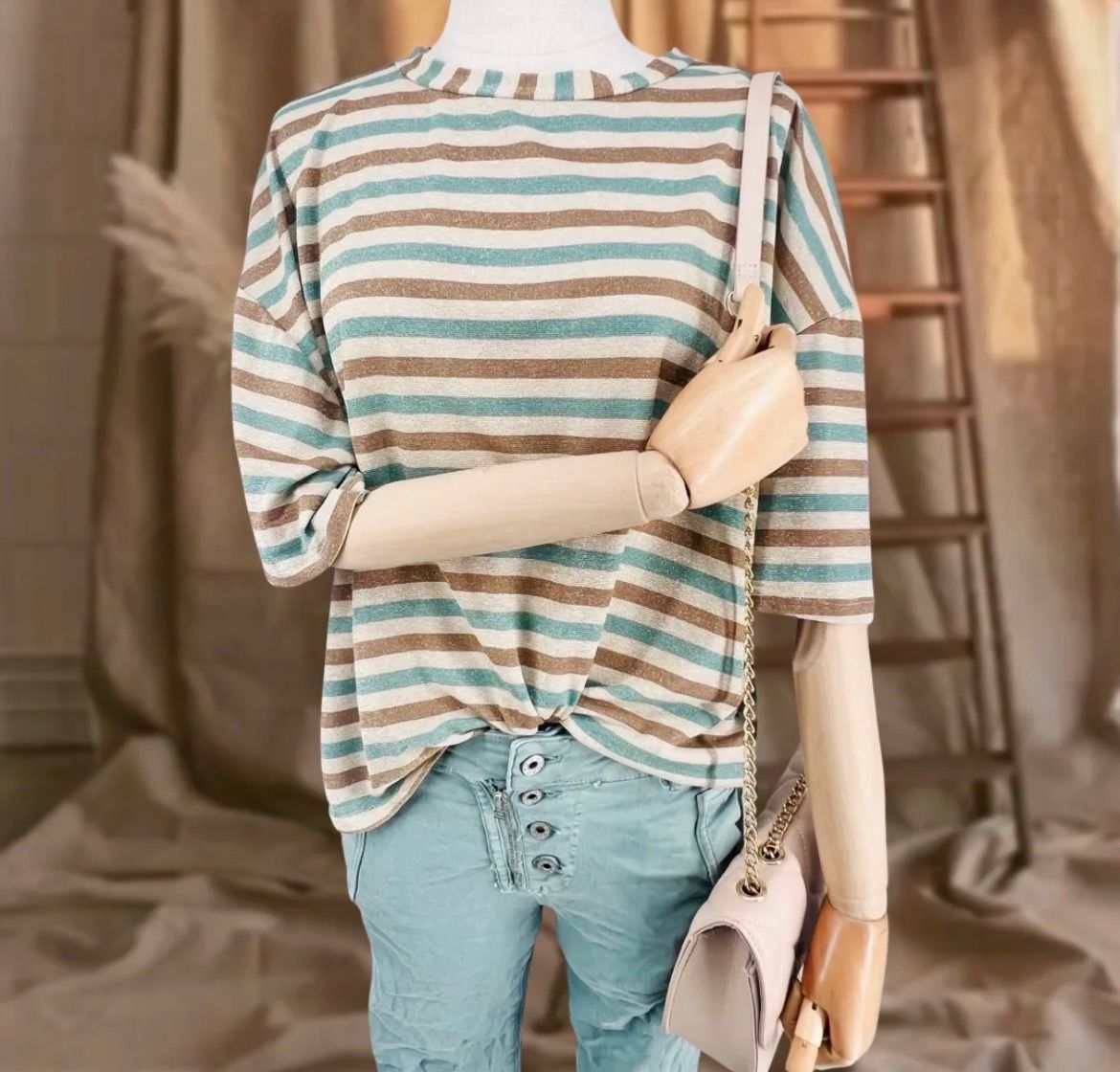 Tshirt strepen met langere mouw - candy Collection 🩷