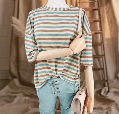 Tshirt strepen met langere mouw - candy Collection 🩷