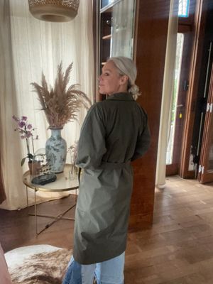 Kaki lange regenjas - one size - SALE ❣️