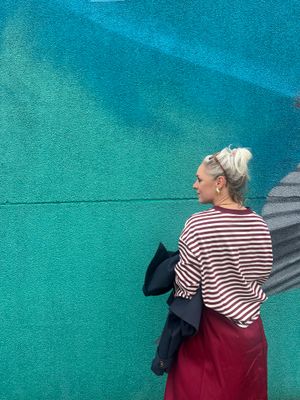 Gestreepte tshirt met wijde mouwen - one size - sea breeze collection