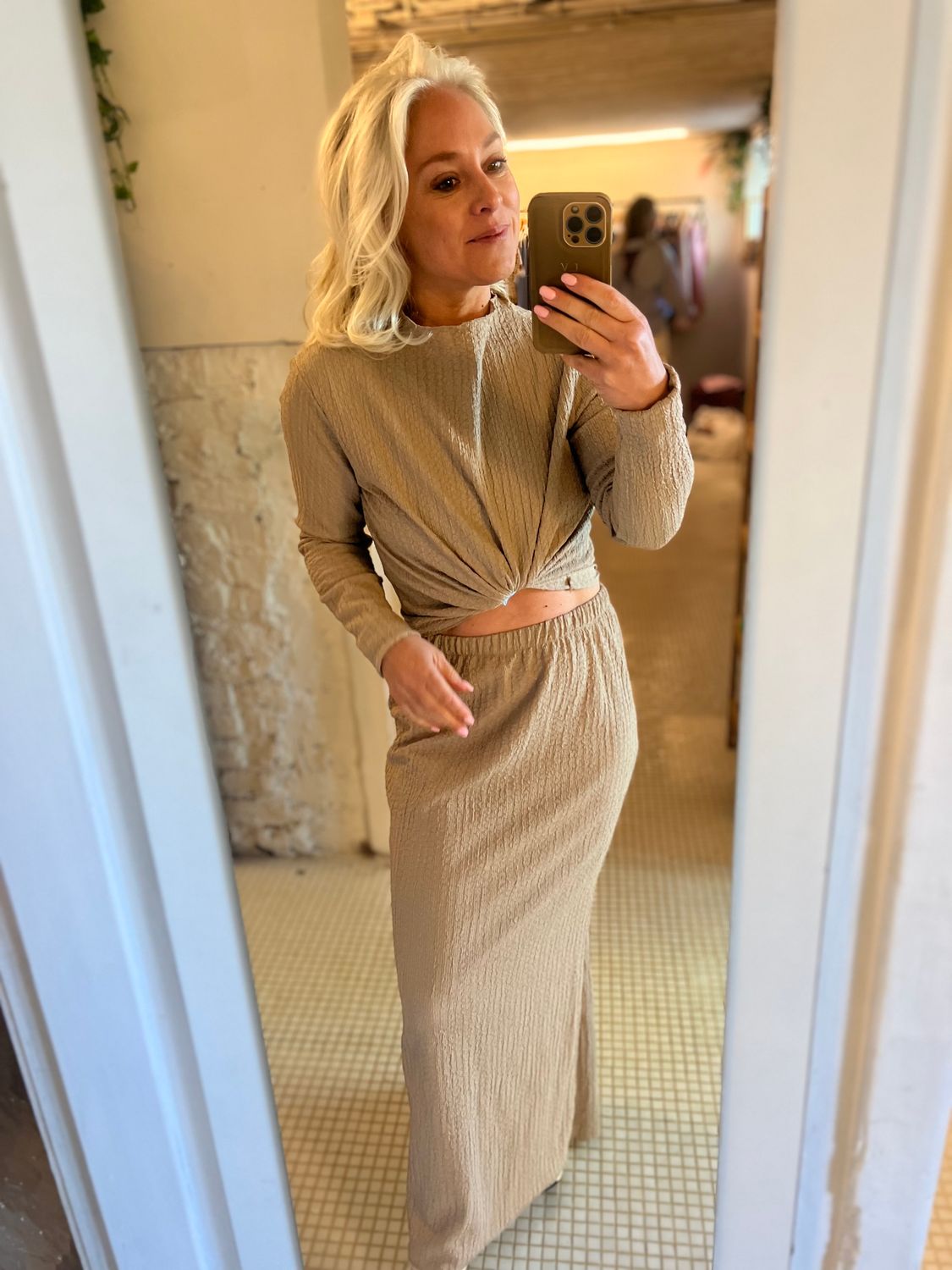 Setje in zachte crepe- topje en rok - one size