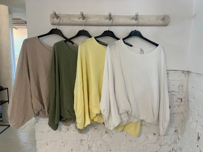 Tetra blouse met losse mouw en rek onderaan - one size