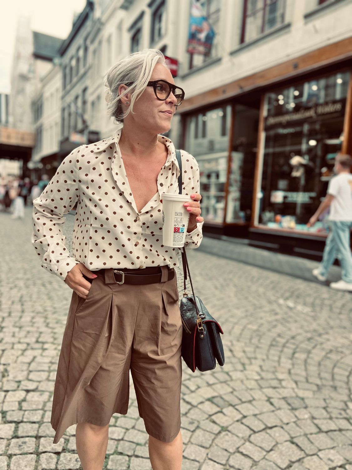 Polkadot hemdje beige / bruin