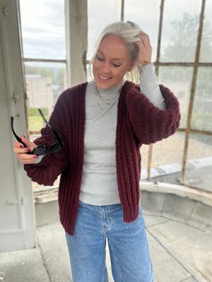 Zachte gilet in burgundy - one size