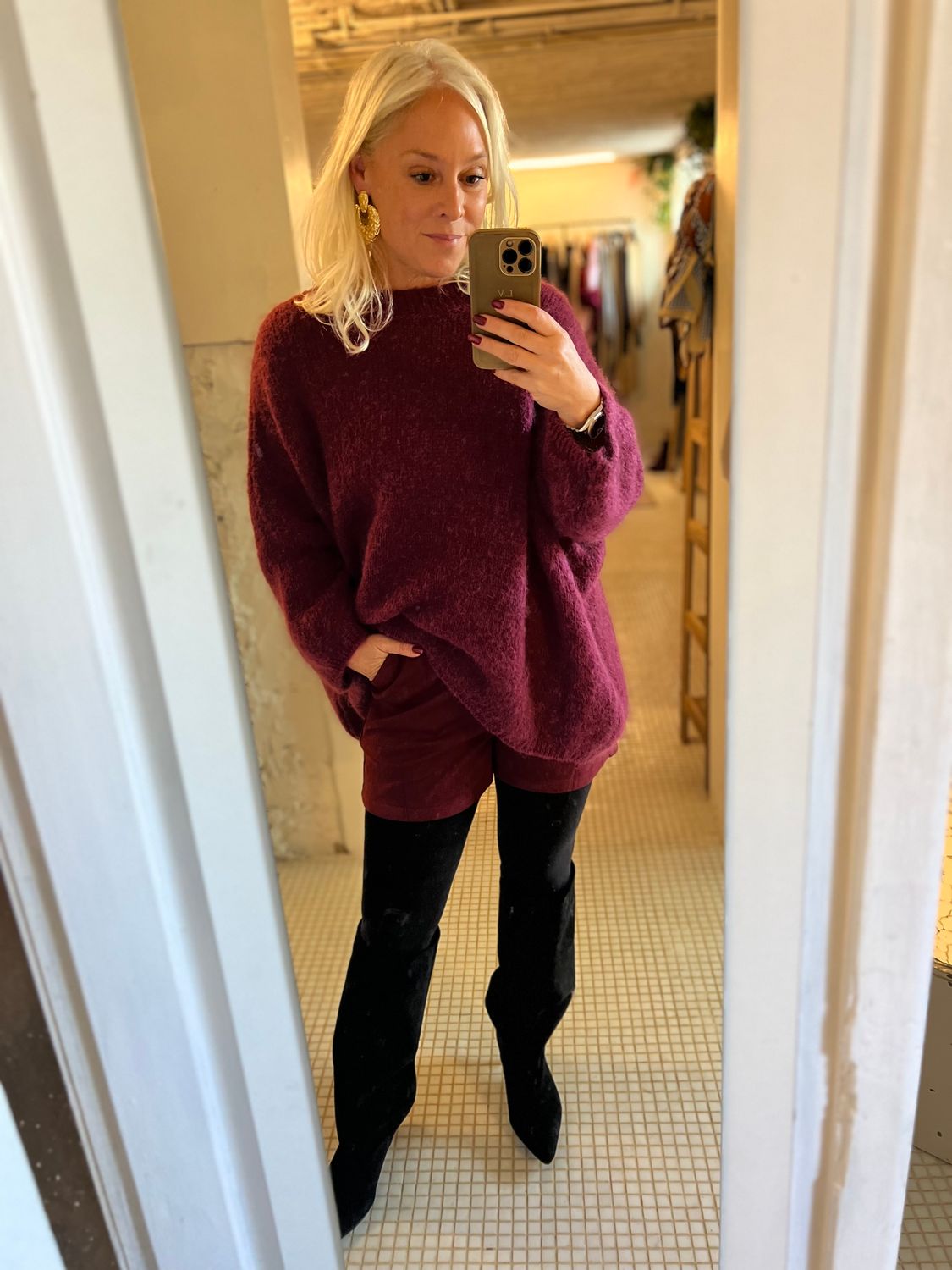Oversized trui met kortere mouwen - one size