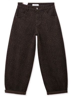 Leopard jeansbroek - balloon fit met stretch