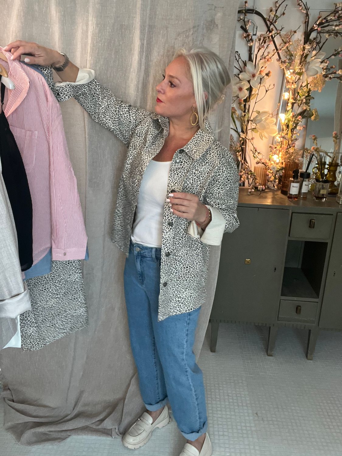 Leopard vest met knopen