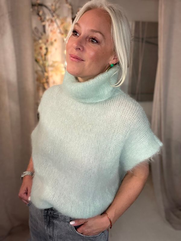 Debardeur mint met grote kraag - one size