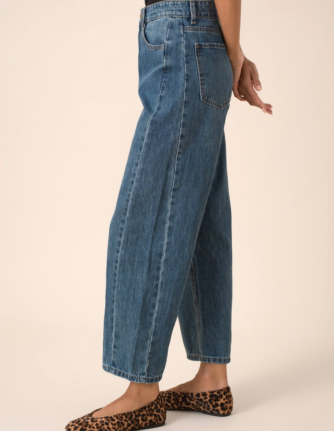 Barrel jeans blauw - enkel lengte