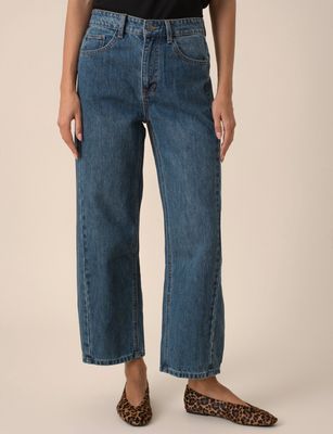 Barrel jeans blauw - enkel lengte