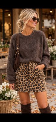 Kort Leopard rokje in velours