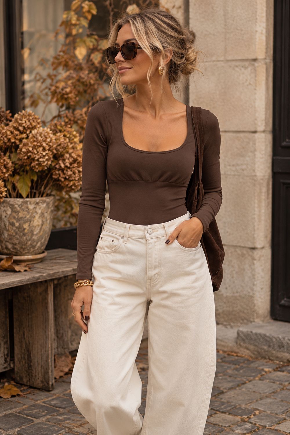 Witte balloon jeans