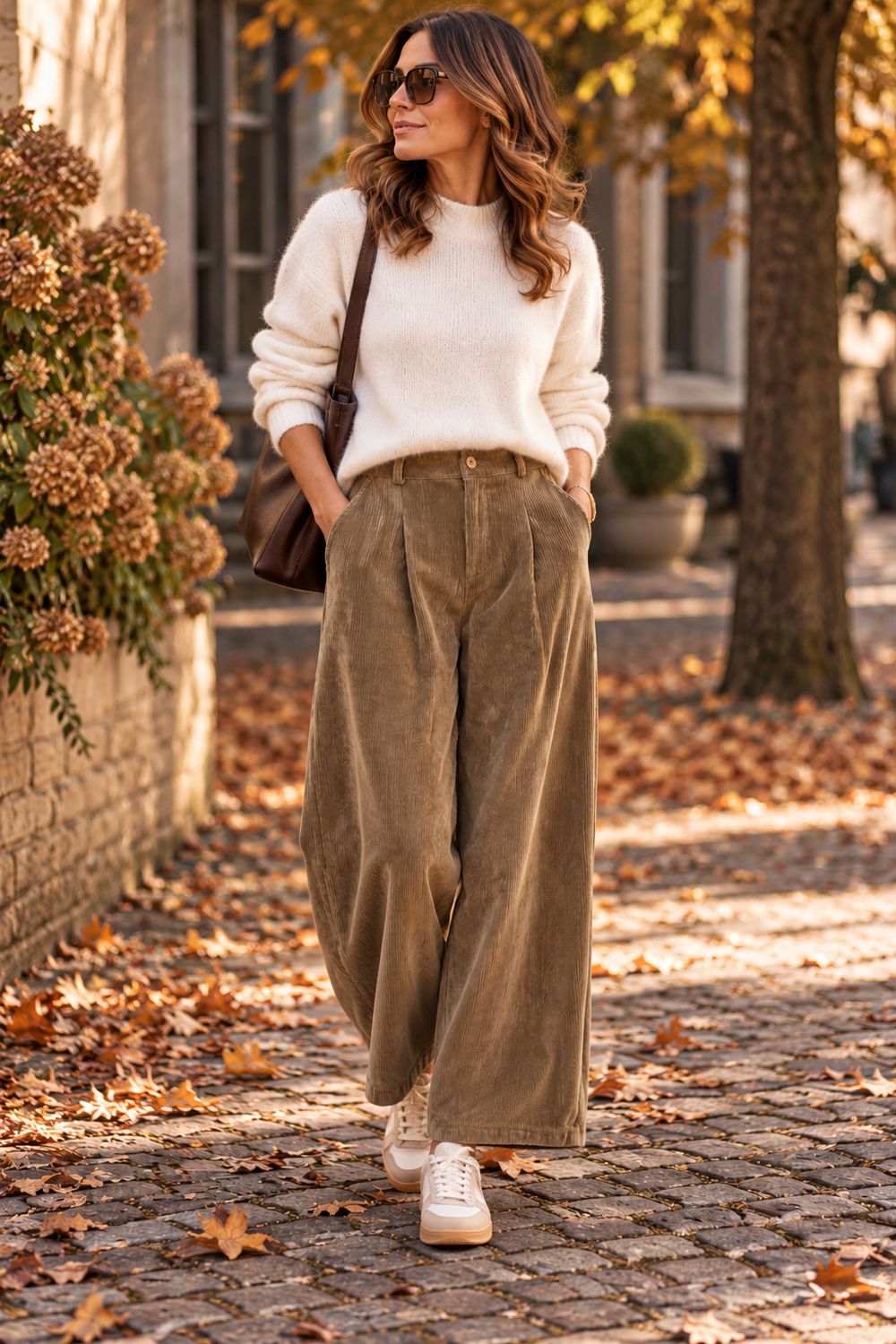 Suede balloon fit broek - one size