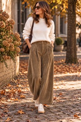 Suede balloon fit broek - one size