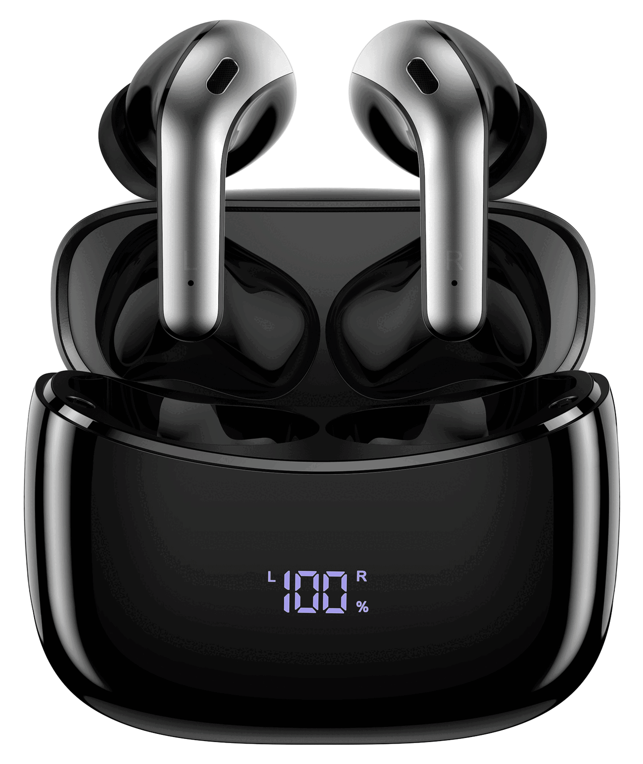 Movamax Waterproof High-Fidelity Stereo Wireless Earbuds with Microphone - Black