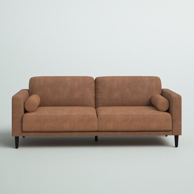 3-Seat 78.9&#39;&#39; Square Arm Loveseat Sofa - Honey Brown
