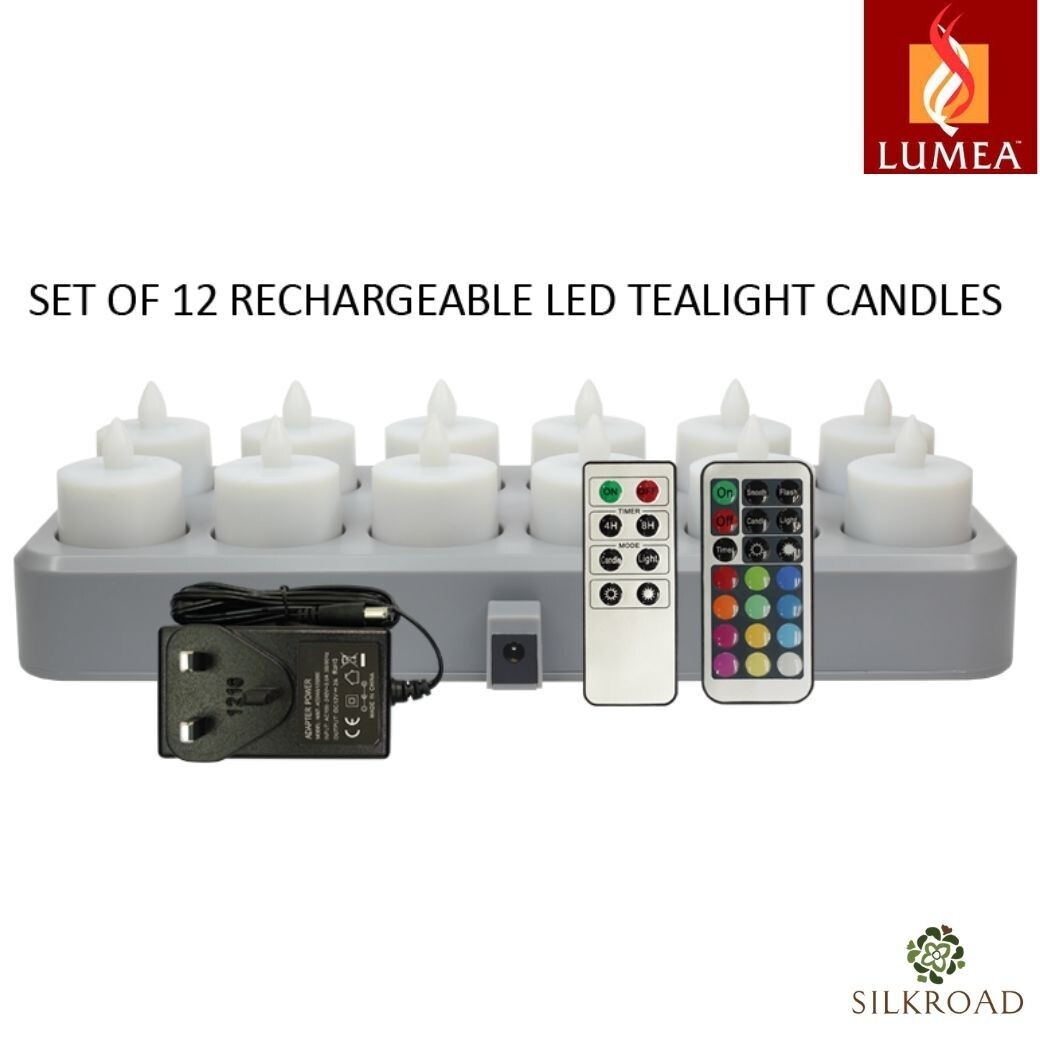 Lumea Rechargeable LED Tealight Candles (Set of 12 LED Candles)