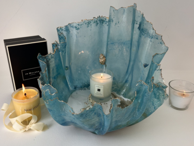 Resin Sculptured Bowls and Candle Holders