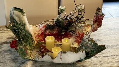 Handmade Extra Large Winter sculptured table centrepiece for fruit, sweets candles or drinks etc