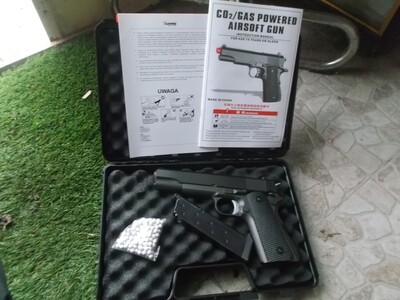 Well Colt 1911 Governement g 198,full metal, 6mm,dual power, blow back.