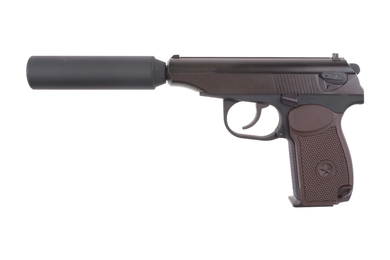 Softair Replica Makarov + silenziatore,full metal ,cal, 6mm green gas  blow back by WE
