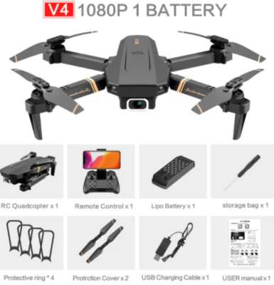V4 Rc Drone 4K Hd Groothoek Camera 1080P Wifi