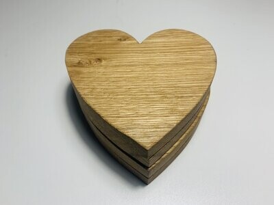 Heart shaped oak coasters