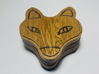 Fox shaped oak coasters