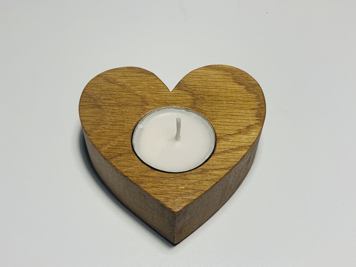 Heart Shaped Oak Tealight holder