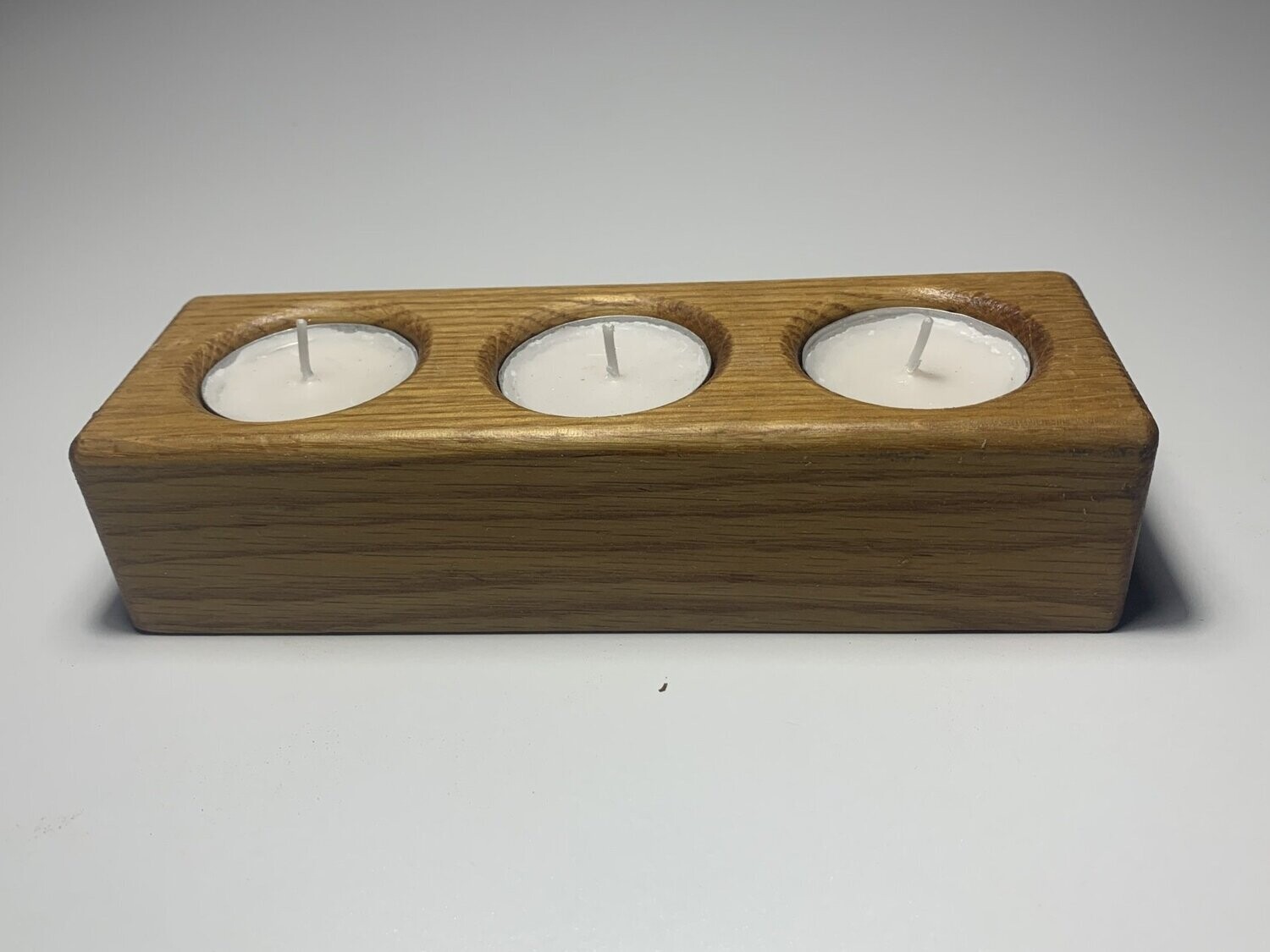 Oak Triple Tea Light Holder