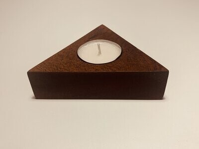 Triangular tealight holder in Mahogany