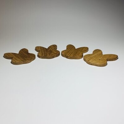 Bunny shaped oak coasters